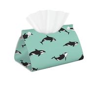 Copertura rettangolare per scatola in tessuto con stampa balena dell'oceano Pacifico, organizer impermeabile per la decorazione quotidiana della casa e dell'ufficio