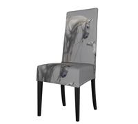 Copertura rimovibile per sedia da pranzo WHJSHOP Horses che si fissano l'un l'altro immagine morbida, confortevole per casa, hotel, banchetti di nozze, banchetti, conferenze, cerimonie, decorazioni