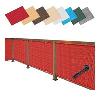 Copertura Ringhiera Balcone 3.8 x 6.2 m, Blocco Al 98% Uv, Protezione Solare, Vento, Resistente Alle Intemperie, Traspirante, Antipioggia Ringhiera Balconi per Patio, Rosso