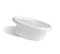 Copertura rotonda della griglia di ventilazione realizzata in resistente plastica ABS, presenta un design con feritoia fissa e zanzariera integrata per il montaggio a parete o a sof bianco 120mm/4.7"