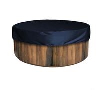 Copertura rotonda impermeabile per spa realizzata in tessuto rivestito in argento 190T, antipolvere e resistente ai raggi UV per una protezione affidabile (190 x 30 cm, nero)