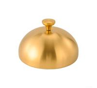 Copertura rotonda in acciaio inossidabile per bistecca per barbecue, teppanyaki, servire e presentare il tavolo funzionale (22 cm dorato)