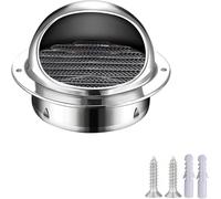 Copertura rotonda in acciaio inox con zanzariera integrata per scarico e ventilazione, tappo di uscita esterno da 12,5 cm