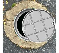 Copertura rotonda interrata per fossa settica coperchio nascosto per vialetti e aree in calcestruzzo Soluzione discreta per bacino delle acque reflue e design resistente alle intemperie