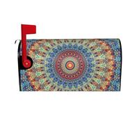 Copertura rotonda per cassetta postale natalizia con mandala, 64,8 x 53,3 cm, copertura magnetica per cassetta delle lettere invernale, copertura per cassetta delle lettere per le vacanze e Natale