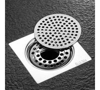 Copertura rotonda per filtro di scarico della doccia, in acciaio , resistente alla ruggine, per scarico dei capelli, filtro di scarico del lavandino (11 cm)
