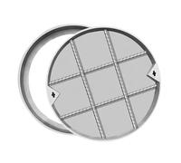 Copertura rotonda per fosse settica interrata con telaio in acciaio inox, coperchio di accesso invisibile per giardino, piscina, patio, fioriera (700 x 70 cm) - Design resistente alle intemperie