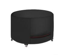 Copertura rotonda per fuoco, 127 x 127 x 61 cm, impermeabile, resistente, in tessuto Oxford, resistente ai raggi UV, con cinghie antivento, per esterni, patio, giardino, colore nero (420D)