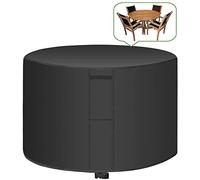 Copertura rotonda per mobili da esterno, resistente, impermeabile, 420D, resistente ai raggi UV, per tavolo da patio e giardino, in rattan, resistente agli strappi, protezione da polvere e neve, per