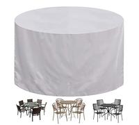Copertura rotonda per mobili da giardino, 227 x 100 cm, impermeabile, antipolvere, tessuto Oxford, resistente alle intemperie, per tavolo e sedie, protezione UV