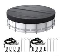 Copertura rotonda per piscina 210D, resistente, per un efficiente riscaldamento dell'acqua e un'eccellente protezione contro gli agenti atmosferici (3 m)