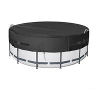 Copertura rotonda per piscine da 8/10/3,7 m, realizzata in tessuto Oxford 210D con pratiche fibbie e corde per stabilità contro le intemperie (3,7 m)