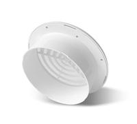 Copertura rotonda per presa d'aria in ABS bianco, presenta un motivo a griglia fissa e una rete fine integrata tenere lontani gli insetti, la ventilazione di base parete o soffitto bianco 150mm/5.9"