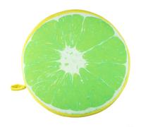 Copertura rotonda per sedia da giardino a forma di frutta, con stampa su un lato, materiale felpato e interno in schiuma morbida per una seduta confortevole (verde arancione)
