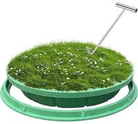 Copertura rotonda per serbatoio settico con gancio, coperchio impermeabile per pozzetto per serbatoi da 40,6 - 101,6 cm, telaio da incasso resistente con foro di trazione (diametro 27,6 cm)
