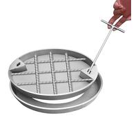 Copertura rotonda resistente con telaio in acciaio inossidabile, dimensioni da 91 a 50 cm, coperchio per fossa settica da esterno con gancio di sollevamento per uso in giardino