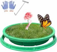 Copertura rotonda verde impermeabile per serbatoio settico con ganci.Coperchio in resina resistente per accesso a ge e fognature Design nascosto per una migliore estetica