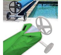 Copertura Rullo per Piscina 190T Telo Avvolgibile da Piscina con coulisse Copertura Protettiva per Impermeabile Antipolvere Telo Copripiscina Avvolgibile per Giardino (Green, 730 * 76cm)