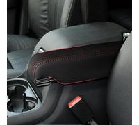 Copertura scatola bracciolo 2 Pezzi Copribracciolo Sedile Laterale Auto In Pelle Originale Curva Per Land Per Rover Per Discovery 3 4 2004-2016(Black-red)