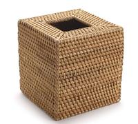 Copertura scatola tessuto in rattan tessuto a mano per supporto tessuto quadrato