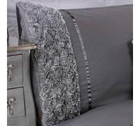 Limoges Rosa Increspato Set Copripiumino Singolo Lusso Letto Grigio