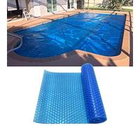 Copertura solare per piscina con occhielli per ritenzione del calore, design a bolle blu, per piscine fuori terra rettangolari