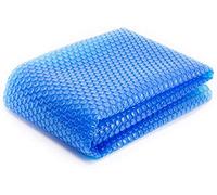 Copertura solare per piscina, coperta riscaldante rettangolare a bolle per piscine interrate/piscine gonfiabili, pellicola protettiva antipolvere blu a bolle per esterni con occhielli (2 m x 2 m).