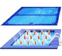 Copertura solare per piscina, pellicola isolante termica a bolle solari rettangolari, telone resistente con occhielli, per piscine gonfiabili e interrate - 1 pezzo