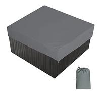 Copertura Square per Spa Copertura per Vasca Idromassaggio da Giardino Copertura Protettiva per Piscina con una Borsa di Stoccaggio 7 Taglie a Scelta,Grigio,231x231x30cm