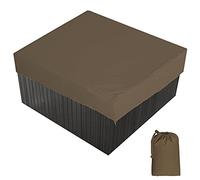 Copertura Square per Spa Copertura per Vasca Idromassaggio da Giardino Copertura Protettiva per Piscina con una Borsa di Stoccaggio 7 Taglie a Scelta,Caffè,231x231x30cm