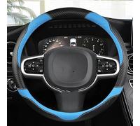 Copertura Sterzo Per Volvo Interni Auto XC40 Per XC60 Per XC90 Per V40 Per S90 S80 Per S60 S40 Coprivolante Per Auto In Pelle In Fibra Carbonio Copri Sterzo Auto(BL)