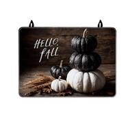 Copertura superiore della stufa a forma di zucca per stufa elettrica, autunnale rustica foglie autunnali di grano autunnali, copertura superiore in vetro nero impermeabile per cucina, camper, cucina