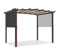 Copertura superiore di ricambio per pergola da esterno, copertura superiore per ombra e pioggia, impermeabile, con cinghie, in poliestere resistente, per pergola, patio, terrazza, cortile (grigio