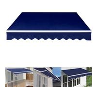 Copertura superiore di ricambio per tenda da patio retrattile in tessuto impermeabile blu con mantovana frontale per giardino ed esterno