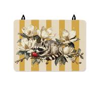 Copertura superiore per fornello elettrico, fantasia ispirata alla natura, magnolia fragola estiva gialla in gomma antiscivolo per piano di lavoro della cucina, 71 x 50 cm