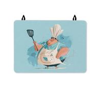 Copertura superiore per fornello elettrico, motivo cartone animato, spatola giocosa cappello da cucina blu lavabile per superficie in vetro, cabina, cucina, decorazione, 71 x 50 cm