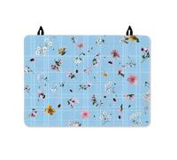 Copertura superiore per fornello elettrico, motivo floreale primaverile coccinella crisantemo primavera blu PU superficie piano cottura per induzione o camper elettrico decorazione cucina 71 x 50 cm