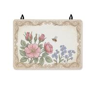 Copertura superiore per fornello elettrico, motivo floreale vintage con api primaverili e pesche, lavabile, impermeabile, per uso quotidiano, cucina, decorazione, 71 x 50 cm