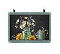 Copertura superiore per fornello elettrico, motivo girasole, rustico, crisantemo, lavanda, primavera, giallo, lavabile, impermeabile, per superficie in vetro, accessori da cucina, 71 x 50 cm