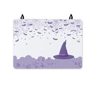 Copertura superiore per fornello elettrico, motivo Halloween, pipistrelli fantasiosi, ragnatela, Halloween, in gomma viola, antiscivolo, protezione per piano di lavoro della cucina, 71 x 50 cm
