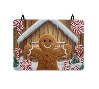 Copertura superiore per fornello elettrico, motivo natalizio con bastoncini di zucchero e neve, impermeabile, per piano in vetro, decorazione per cucina elettrica, 71 x 50 cm