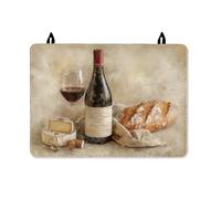 Copertura superiore per fornello elettrico per bottiglia di vino, rustico, artistico, formaggio, pane, marrone, impermeabile, protezione per piano di lavoro della cucina, 71 x 50 cm