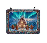 Copertura superiore per fornello elettrico, per stufa elettrica, motivo natalizio invernale, in gomma, antiscivolo, colore blu, 71 x 50 cm