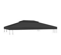 Copertura Superiore per Gazebo a 2 Strati 310 g/m² 4x3 m Nera