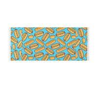 Copertura superiore per lavatrice e asciugatrice con bordo in pizzo con borsa laterale antipolvere per lavatrice e asciugatrice per il top Cartoon Hot Dog blu per frigorifero, lavatrice a rullo, forno