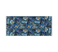 Copertura superiore per lavatrice e asciugatrice con bordo in pizzo con borsa laterale lavabile Lavatrice e asciugatrice Coperture per il Top Blue Chinese Marble Poppy per frigorifero, lavatrice a