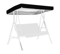 Copertura superiore per sedia a dondolo da esterno, tettoia di ricambio per sedia a dondolo da patio, impermeabile, copertura antipioggia, 190T, rivestimento in argento, (Nero)