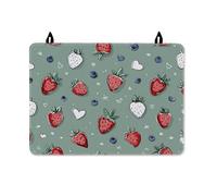Copertura superiore per stufa elettrica, con fragola, per stufe elettriche, con cuore di mirtillo, verde estivo, lavabile, in vetro, per cucina, casa, cucina, decorazione, 71 x 50 cm