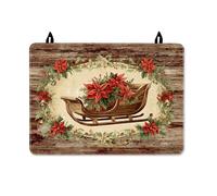 Copertura superiore per stufa elettrica, decorazione natalizia rustica natalizia con stella di Natale rossa in poliuretano per piano cottura a induzione o elettrico, decorazione per la casa e la