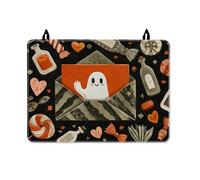 Copertura superiore per stufa elettrica, motivo fantasma, busta fantasiosa per Halloween, Halloween, arancione, in poliuretano, per superficie in vetro, decorazione per la casa e la cucina, 71 x 50 cm